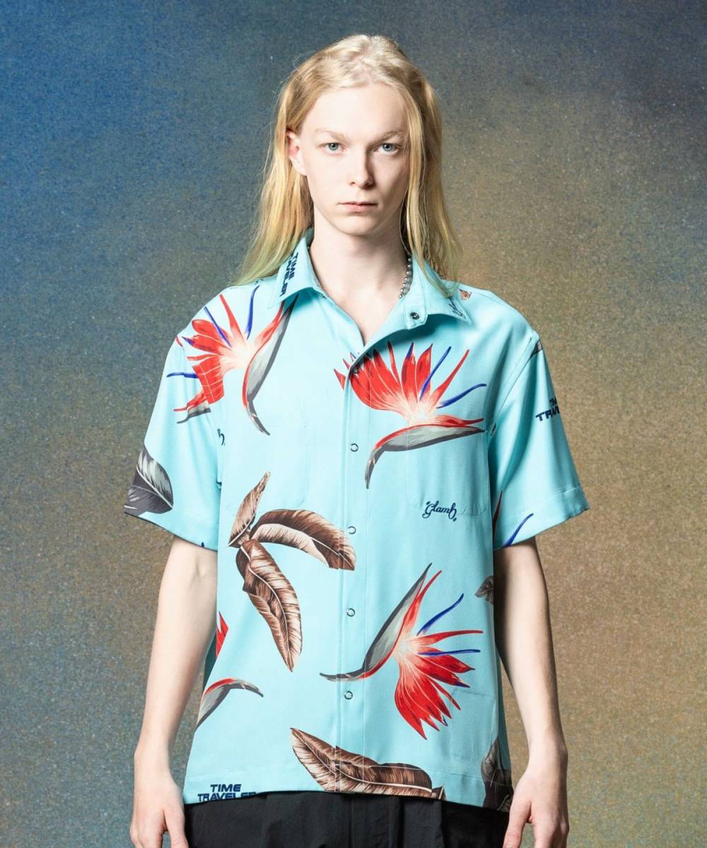 glamb(グラム)GB0225/TG04 : TIME TRAVELER Reversible Shirt - Blue