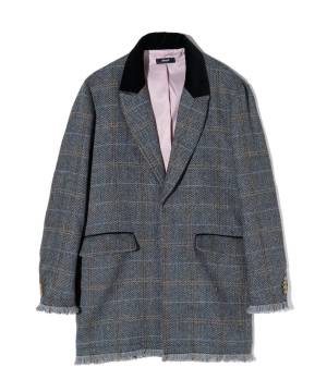 【予約商品】glamb(グラム) GB0424/JKT08 : Cut Off Chester Coat / カットオフチェスターコート - Gray