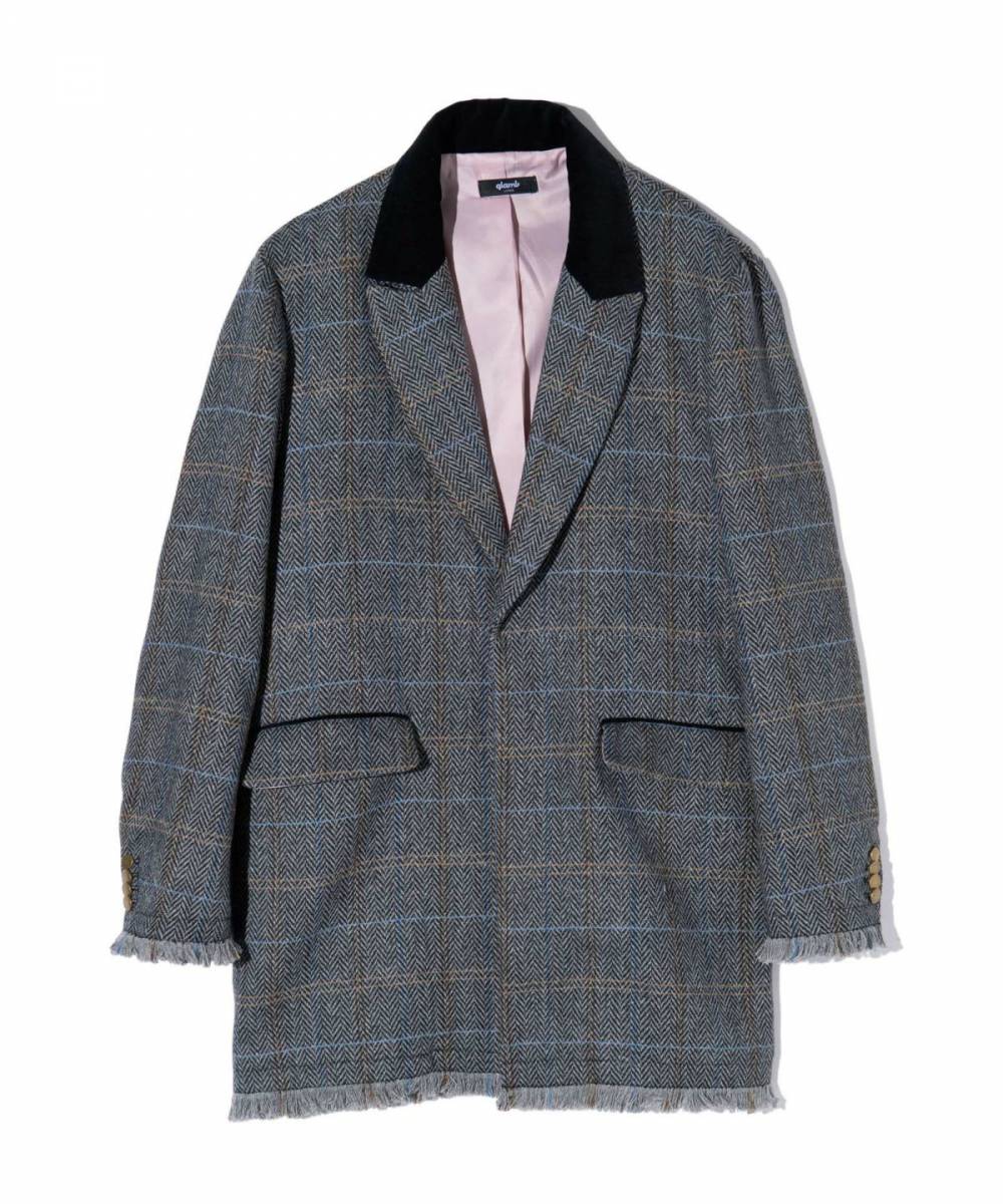 【予約商品】glamb(グラム) GB0424/JKT08 : Cut Off Chester Coat / カットオフチェスターコート - Gray