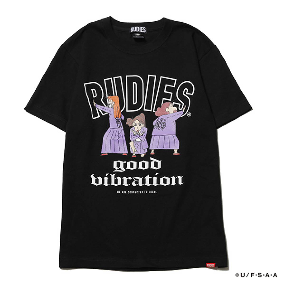 RUDIE'S (ルーディーズ) x CRAYON SHINCHAN BENISASORITAI TEE BLACK
