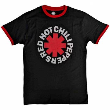 【予約商品】RED HOT CHILI PEPPERS Unisex Ringer バンドTシャツ: Classic Asterisk (Black) - BLACK