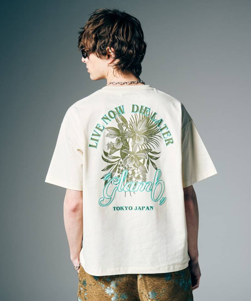 【予約商品】glamb(グラム) Spin Logo Surf T-Shirt / スピンロゴサーフTシャツ - Beige