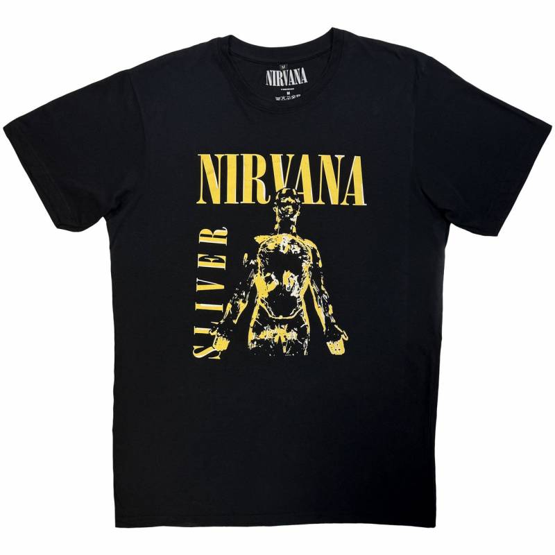 NIRVANA Unisex Premium Carbon バンドTシャツ: Sliver (Black)