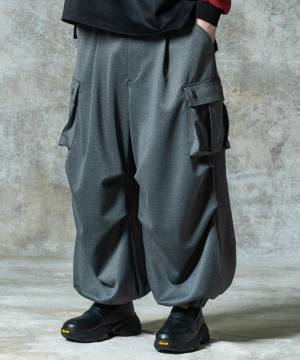 【予約商品】glamb(グラム)GB0325/P03 : Tuck Cargo Pants / タックカーゴパンツ - Gray