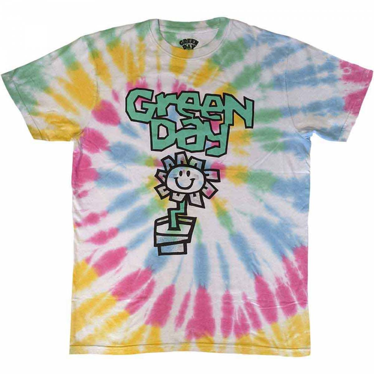 【予約商品】GREEN DAY バンドTシャツ ユニセックス: Flower Pot (Wash Collection) - WHITE