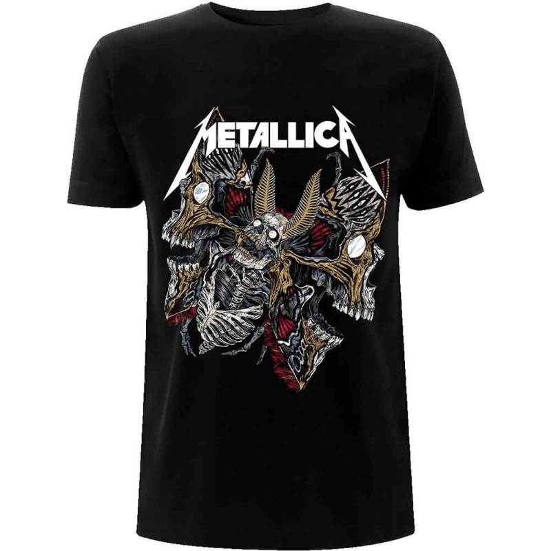 【予約商品】METALLICA バンドTシャツ ユニセックス: Skull Moth (Black) - BLACK
