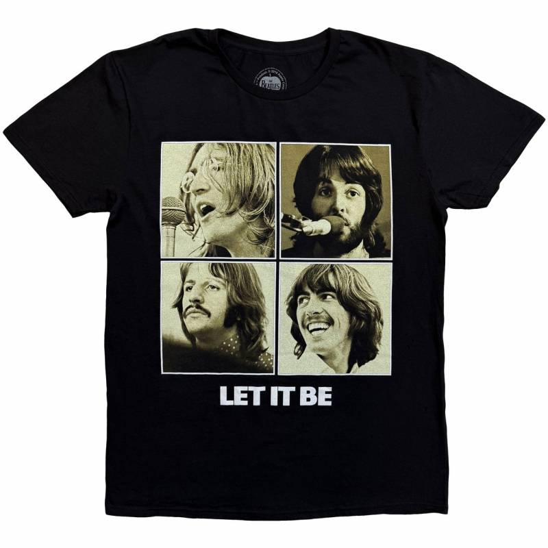 【予約商品】THE BEATLES バンドTシャツ ユニセックス: Let It Be Sepia (Black)