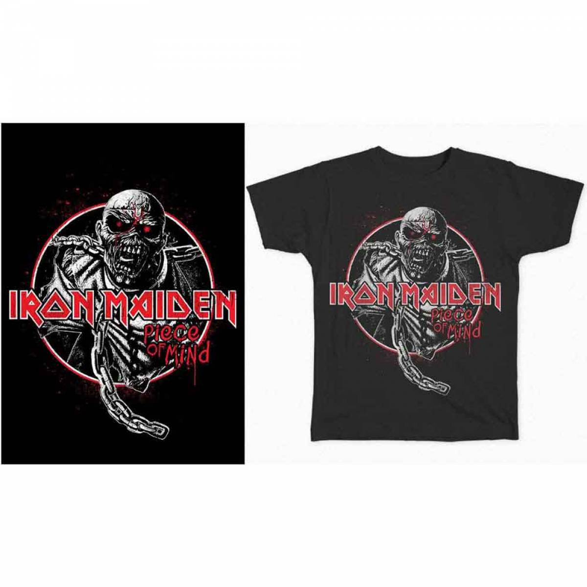 【予約商品】IRON MAIDEN バンドTシャツ ユニセックス: Piece of Mind Circle - BLACK