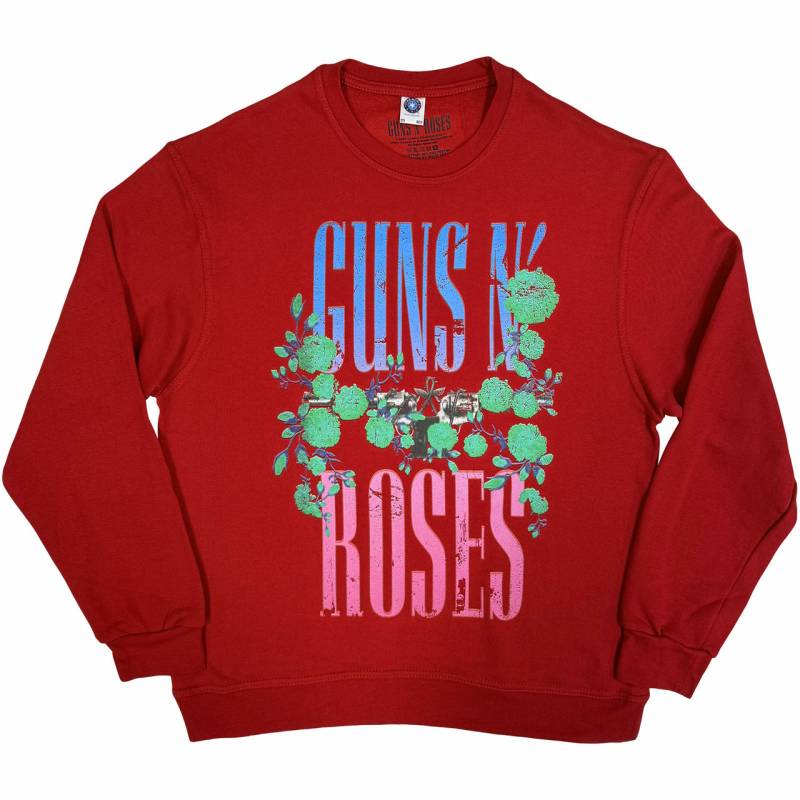 【予約商品】GUNS N' ROSES Unisex Sweatshirt: Guns & Vine (Red)