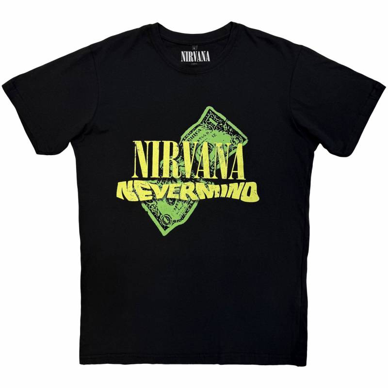 【予約商品】NIRVANA Unisex Premium Carbon バンドTシャツ: Nevermind Dollar (Black)