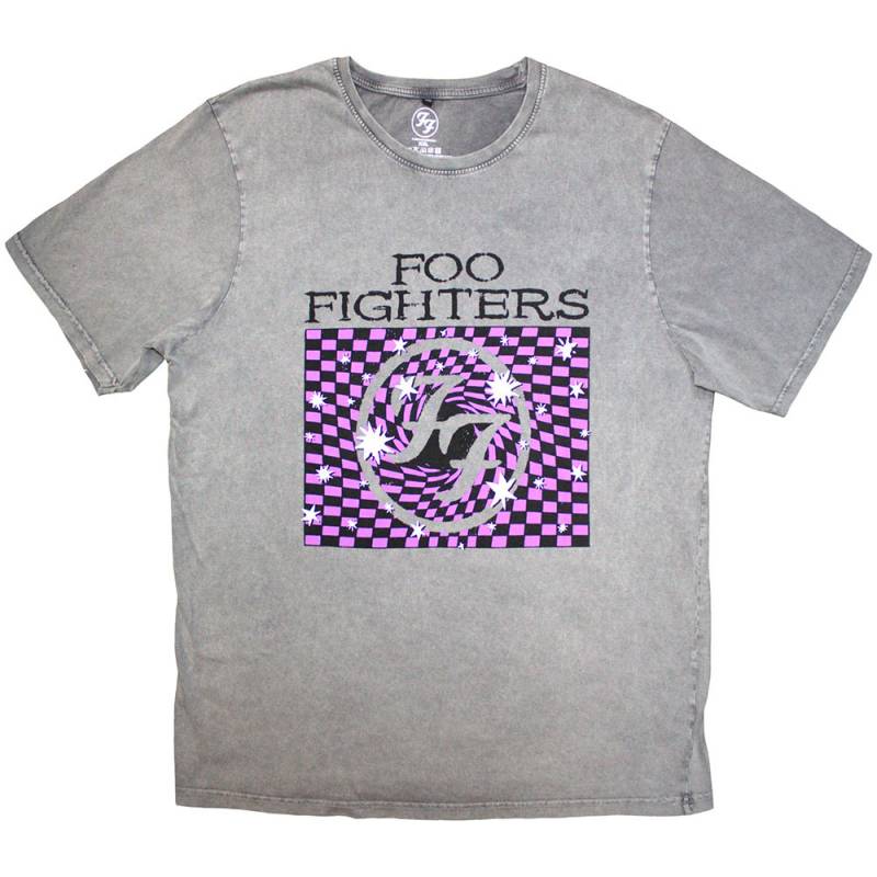 【予約商品】FOO FIGHTERS Unisex Stone Wash バンドTシャツ: Ff 4 (Grey) - GREY