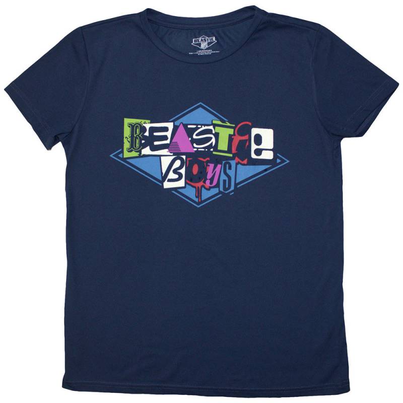 The Beastie Boys Ladies バンドTシャツ: Multicolour Logo (Denim Blue)