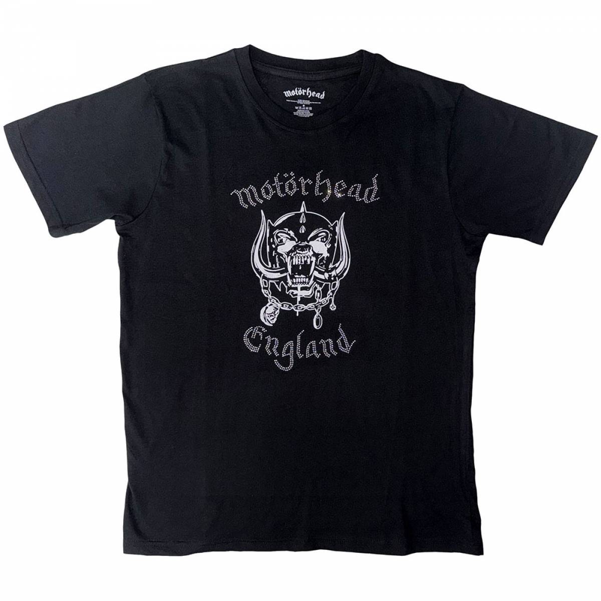 【予約商品】MOTORHEAD バンドTシャツ ユニセックス: England (Black) (Embellished) - BLACK