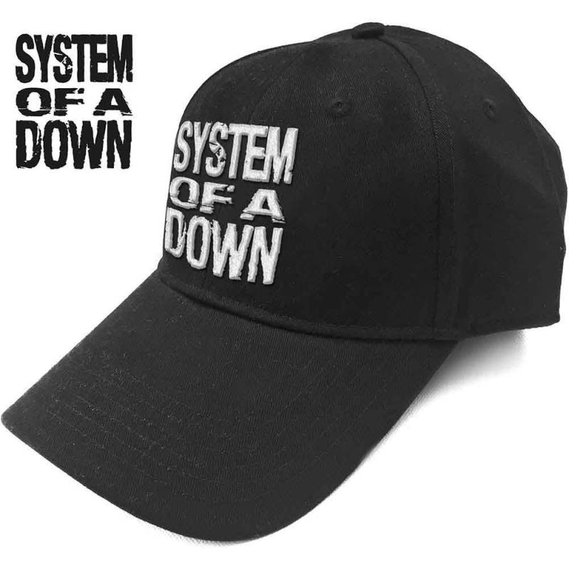 【予約商品】SYSTEM OF A DOWN Unisex Baseball Cap: Stacked Logo (Black)