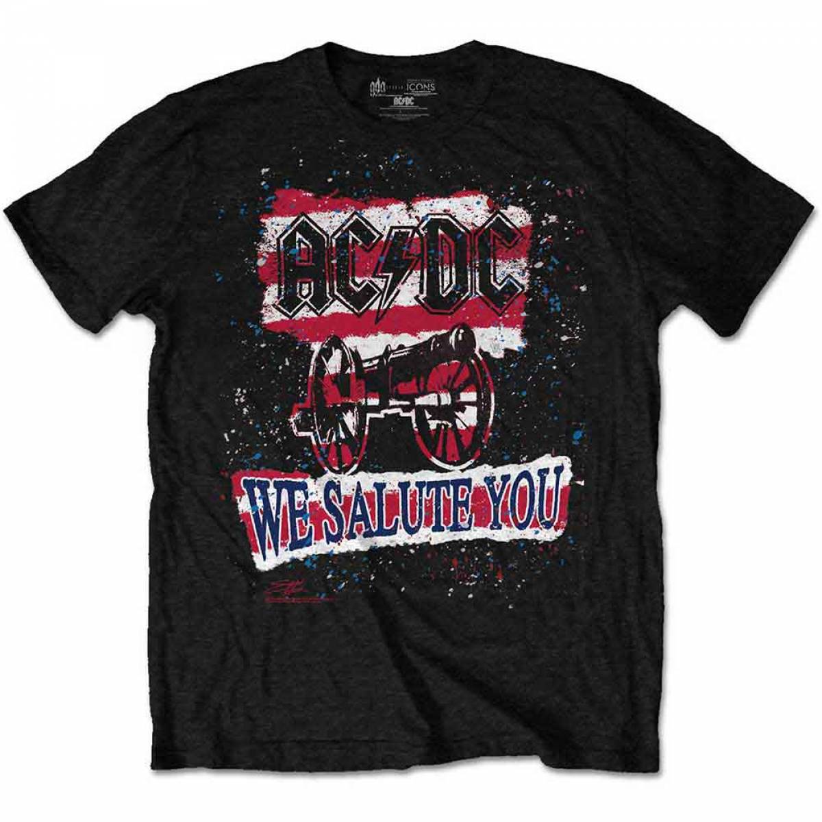 【予約商品】AC/DC ユニセックスTシャツ: We Salute You Stripe
