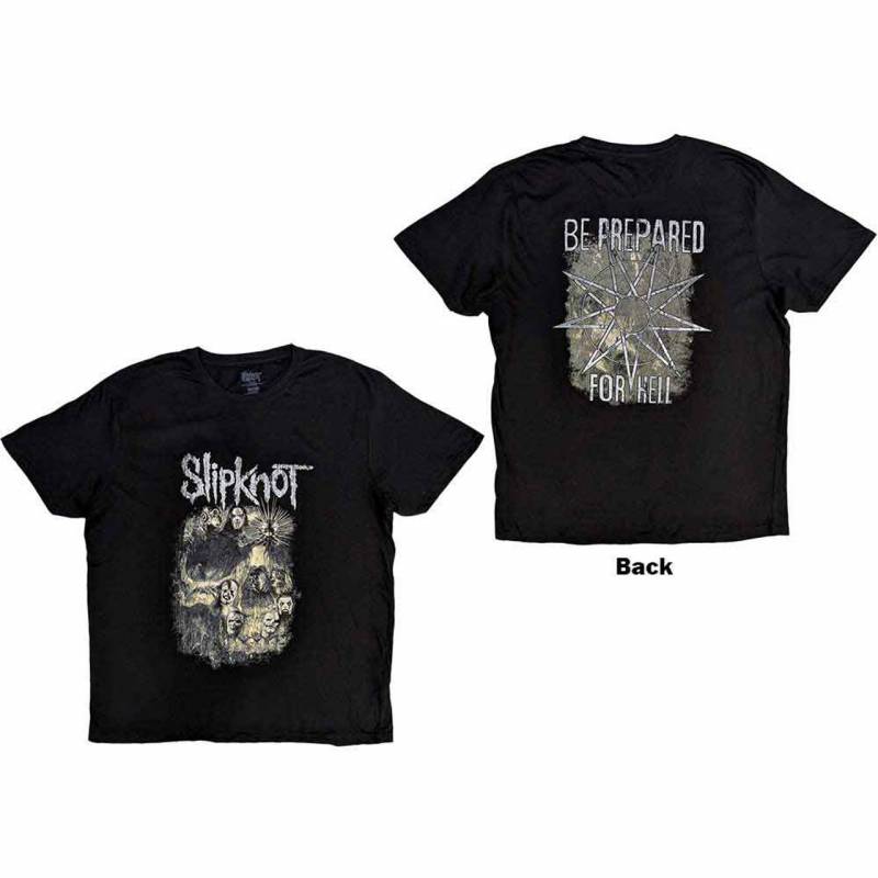 【予約商品】SLIPKNOT バンドTシャツ ユニセックス: Skull Group (Black) (Back Print)