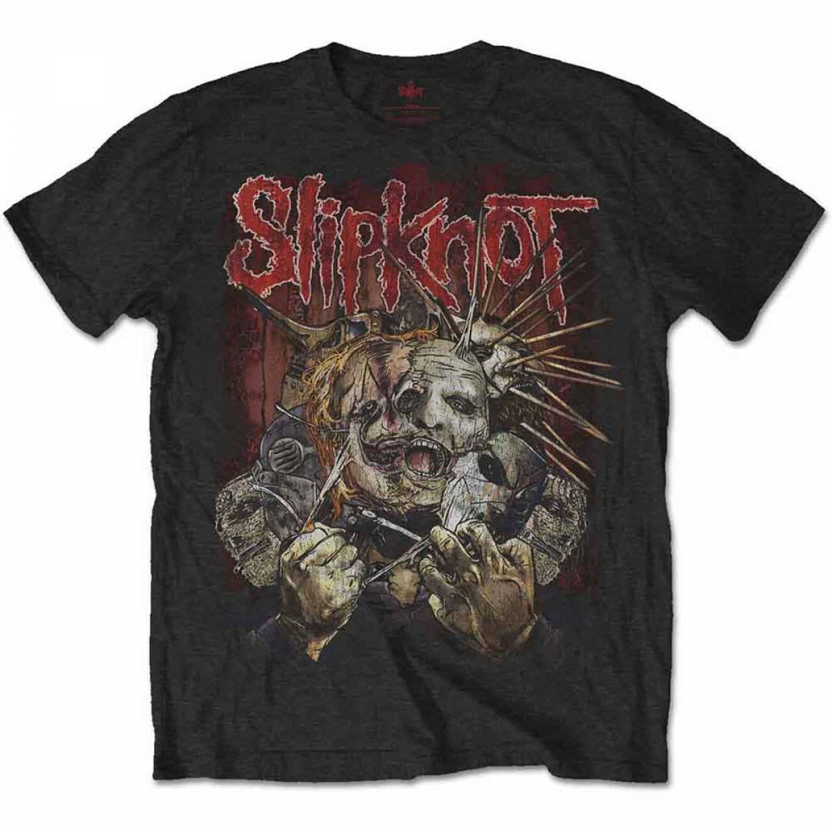 【予約商品】SLIPKNOT バンドTシャツ ユニセックス: Torn Apart (Black) (Back Print) - BLACK