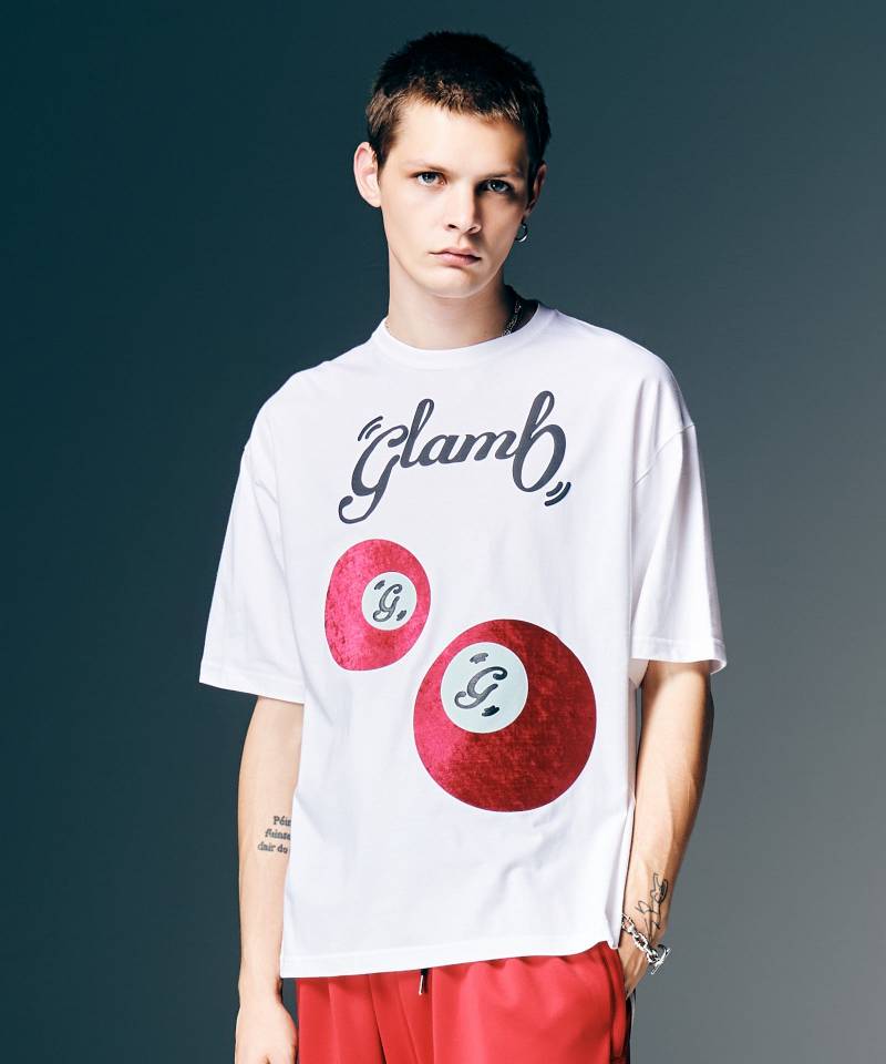 【予約商品】glamb(グラム)Eight Ball T-Shirt / エイトボールTシャツ - White
