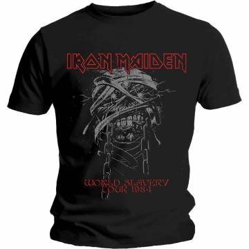 【予約商品】IRON MAIDEN バンドTシャツ ユニセックス: World Slavery 1984 Tour - BLACK