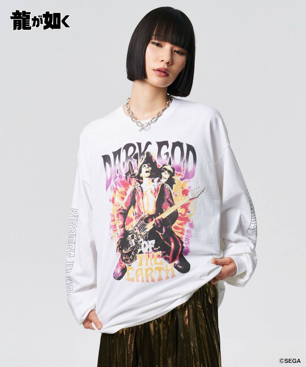 【予約商品】龍が如く×glamb(グラム) GB0225/LD06 : Goro Majima Guitarist Cutsew / ゴロウマジマギタリストカットソー - White