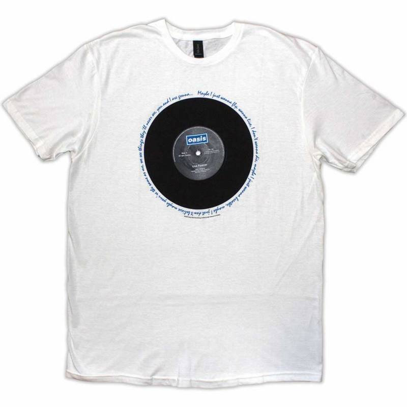 【予約商品】OASIS バンドTシャツ ユニセックス: Live Forever Single (White)