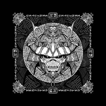 【予約商品】IRON MAIDEN Unisex Bandana: Senjutsu Samurai Eddie - BLACK