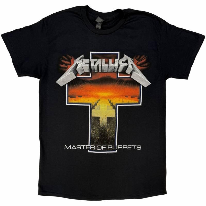 【予約商品】METALLICA バンドTシャツ ユニセックス: Master of Puppets Cross (Black)