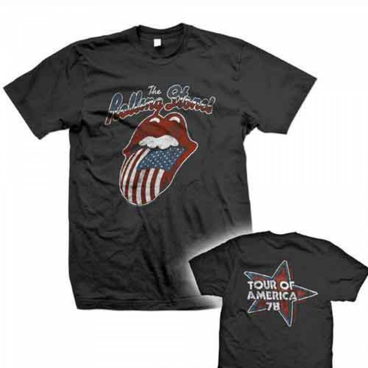 【予約商品】THE ROLLING STONES バンドTシャツ ユニセックス: Tour of America 78 (Back Print) - BLACK
