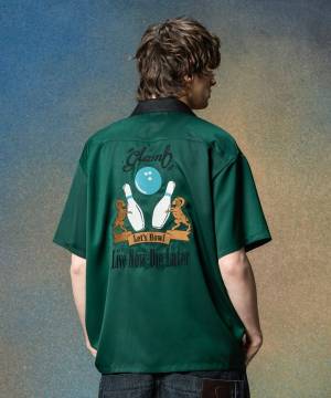 【予約商品】glamb(グラム)GB0225/SH03 : Good Luck Bowling Shirt / グッドラックボウリングシャツ - Green