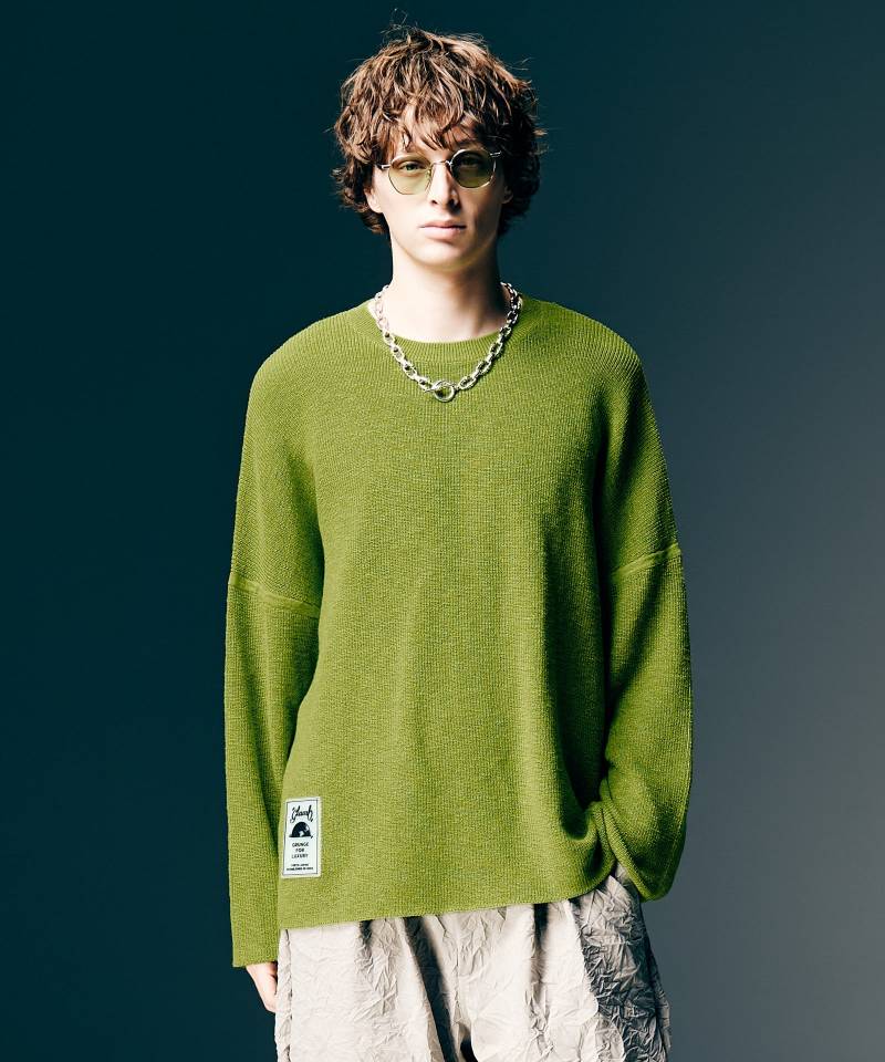 【予約商品】glamb(グラム)Rubber Tag Knit / ラバータグニット - Green
