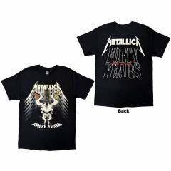 【予約商品】METALLICA バンドTシャツ ユニセックス: 40th Anniversary Forty Years (Black) (Back Print)