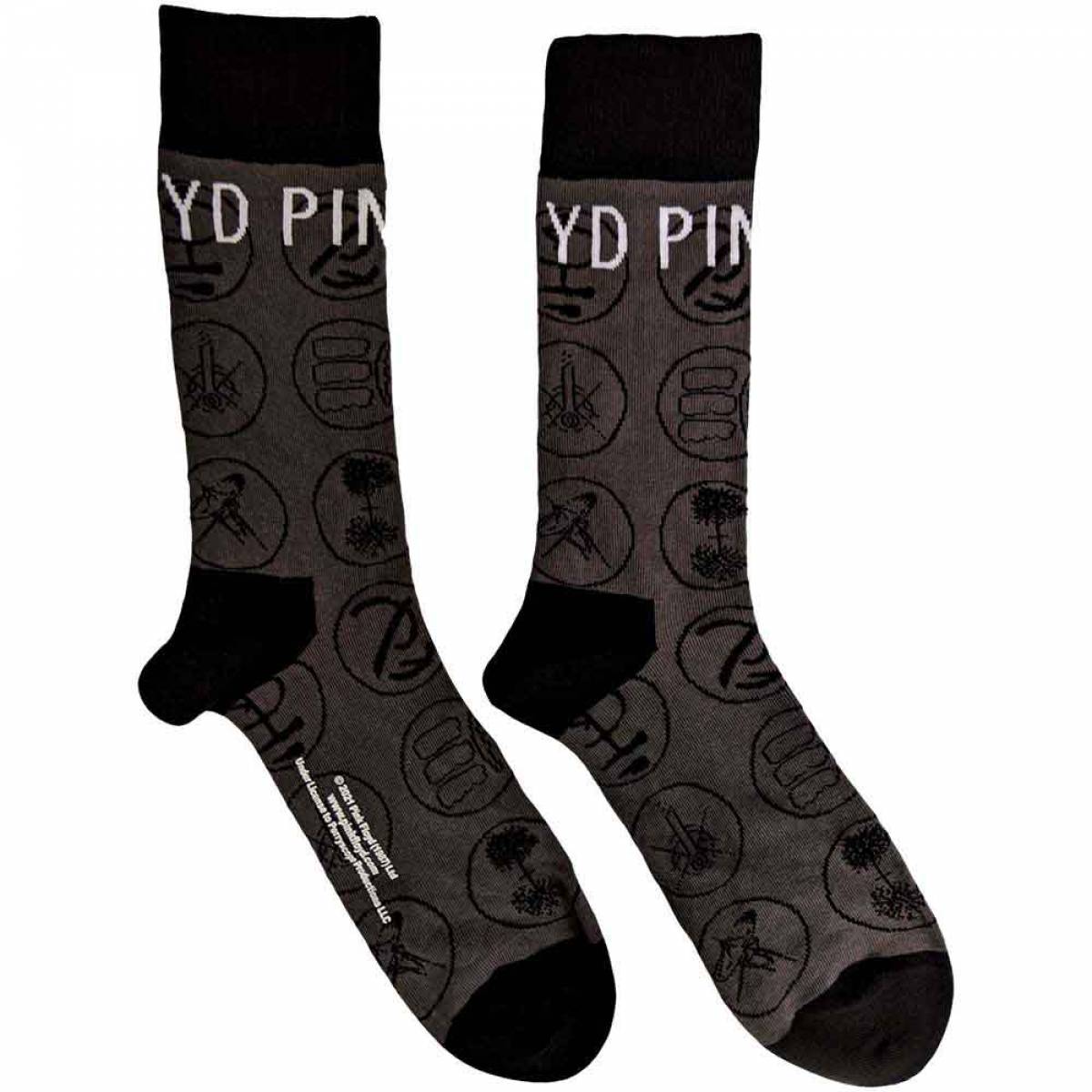 【予約商品】PINK FLOYD Unisex Ankle Socks: Later Years (Charcoal Grey) (UK Size 7 - 11) - CHARCOAL GREY