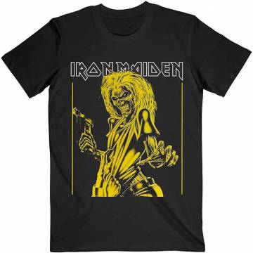 【予約商品】IRON MAIDEN バンドTシャツ ユニセックス: Yellow Flyer - BLACK