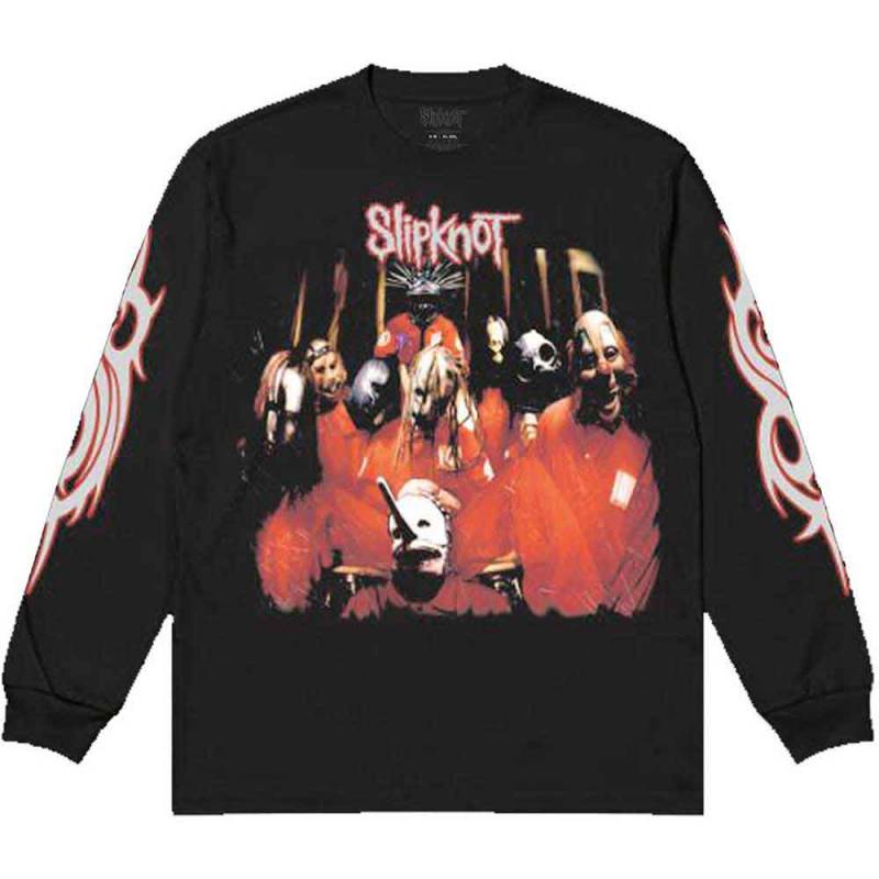 【予約商品】SLIPKNOT Unisex Long Sleeve バンドTシャツ: Spit it Out (Black) (Back & Sleeve Print) - BLACK