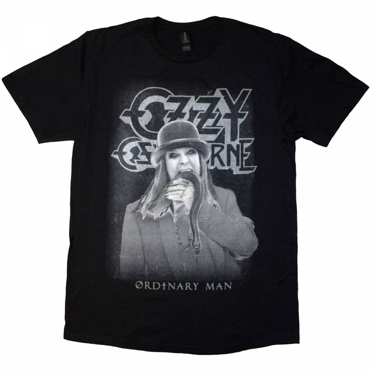 【予約商品】OZZY OSBOURNE バンドTシャツ ユニセックス: Ordinary Man Snake Rayograph (Black) - BLACK