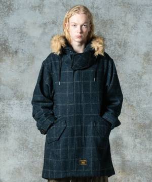 【予約商品】glamb(グラム)GB0325/JKT12 : High Neck Mods Coat / ハイネックモッズコート - Navy