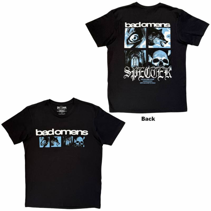【予約商品】BAD OMENS Unisex Premium Carbon バンドTシャツ: Specter Collage (Black) (Back Print)