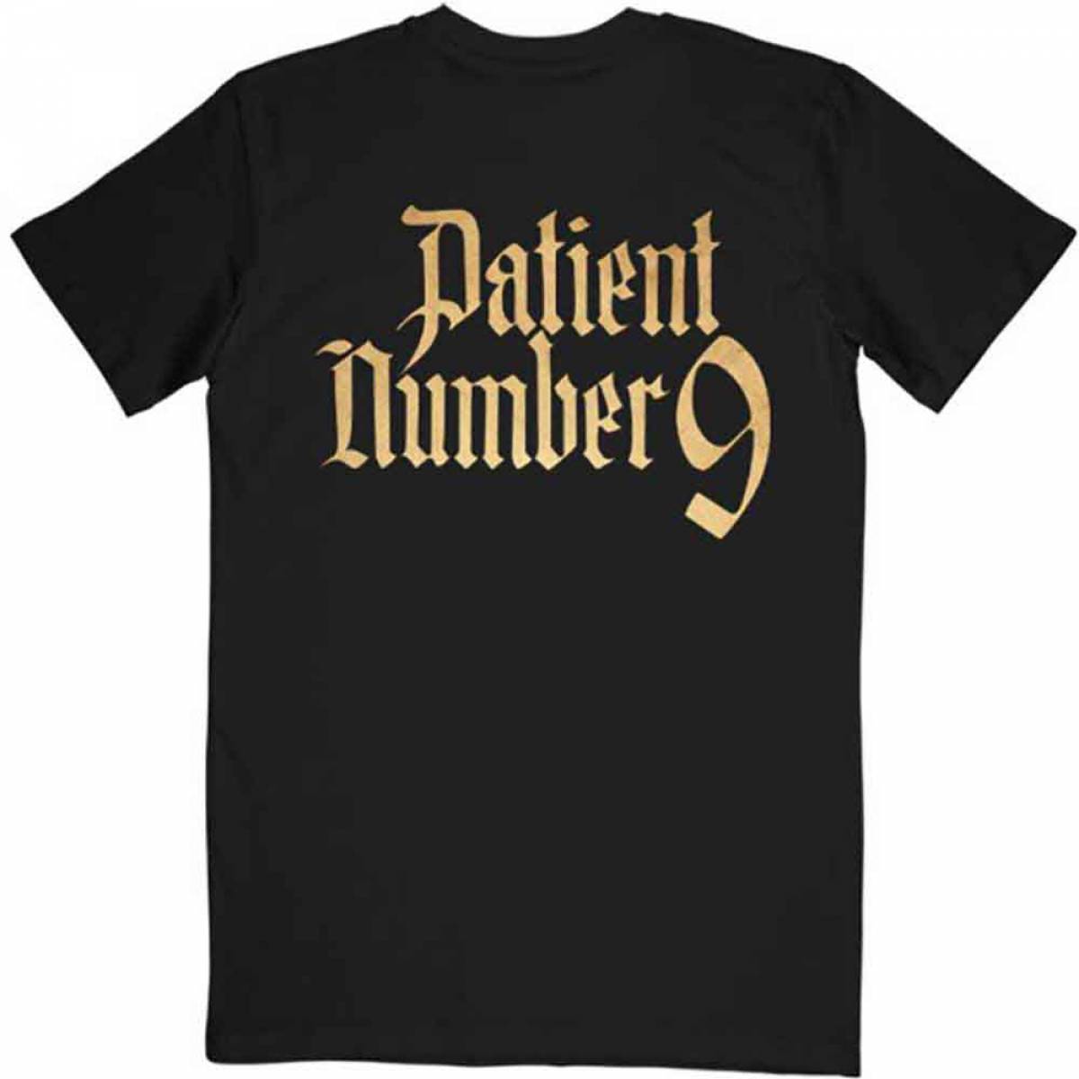 【予約商品】OZZY OSBOURNE バンドTシャツ ユニセックス: Patient No. 9 Gold Logo (Black) (Back Print) - BLACK