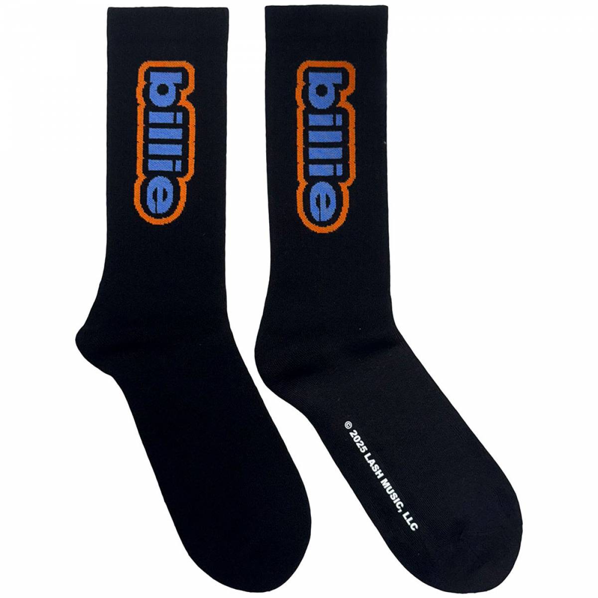 【予約商品】BILLIE EILISH Unisex Terry Socks: Outline Logo (Black) (UK Size 7 - 11) - BLACK