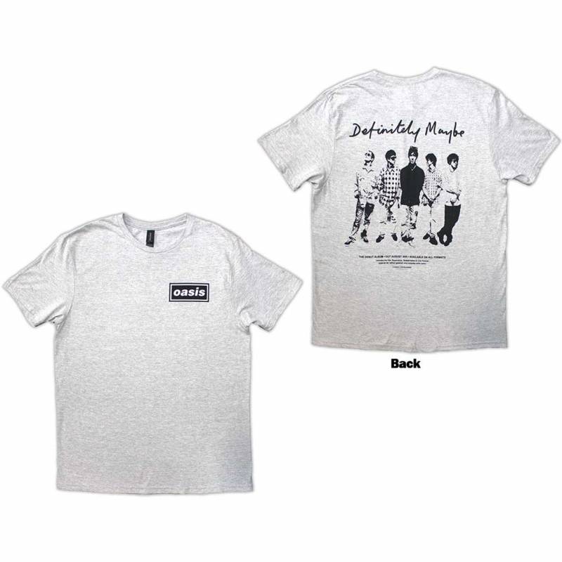 【予約商品】OASIS バンドTシャツ ユニセックス: Definitely Maybe Promo (Grey) (Back Print)