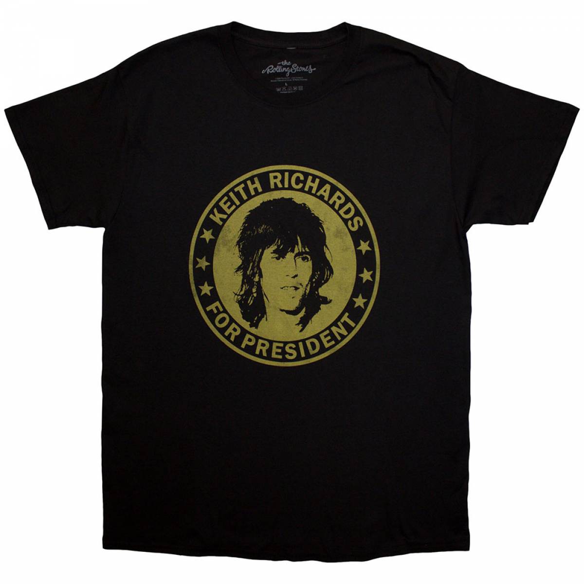 【予約商品】THE ROLLING STONES バンドTシャツ ユニセックス: Keith for President (Black) - BLACK