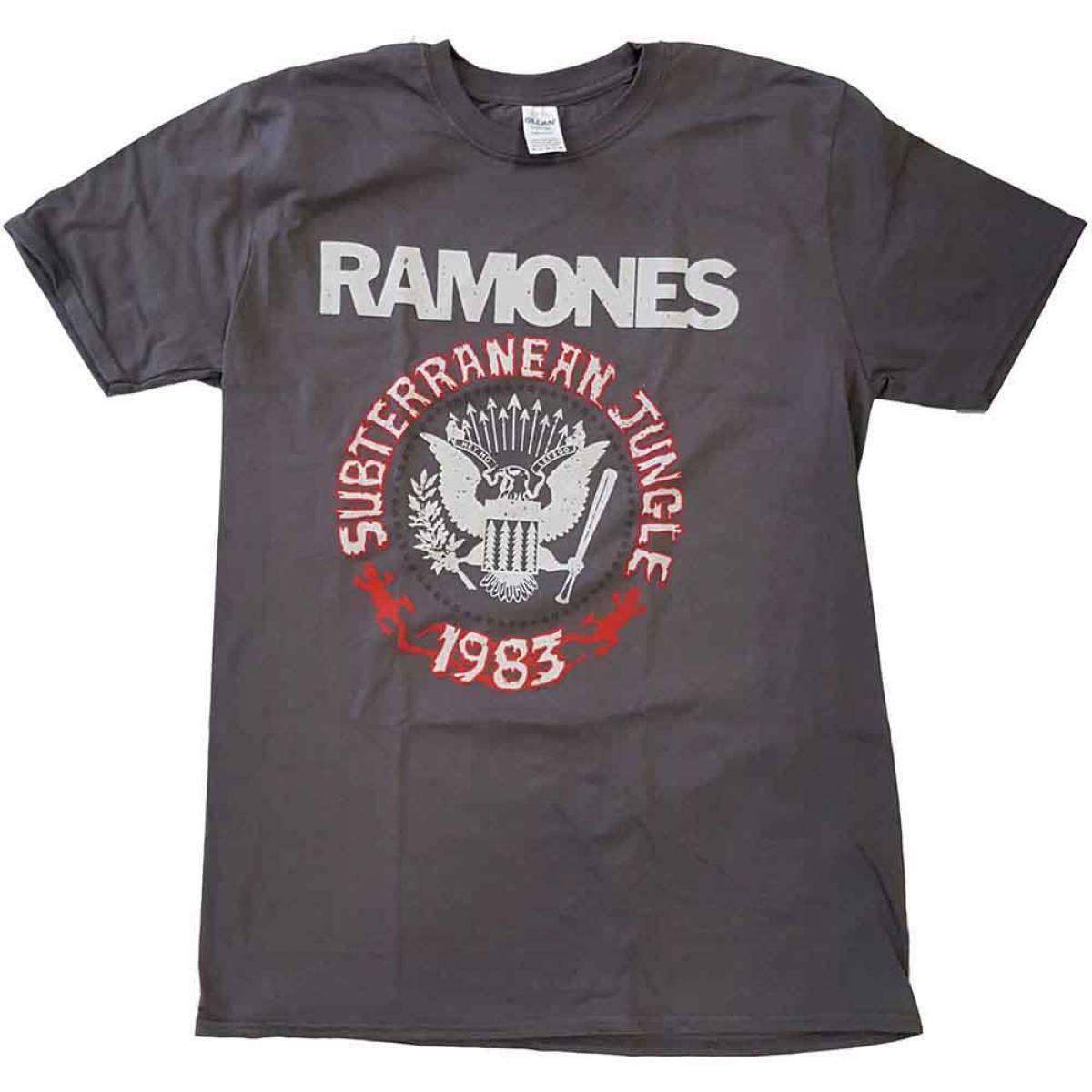 【予約商品】RAMONES バンドTシャツ ユニセックス: Subterranean Jungle (Charcoal Grey) - CHARCOAL GREY