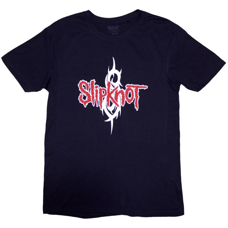 【予約商品】SLIPKNOT バンドTシャツ ユニセックス: Barcode (Navy Blue) (Back Print) - NAVY BLUE