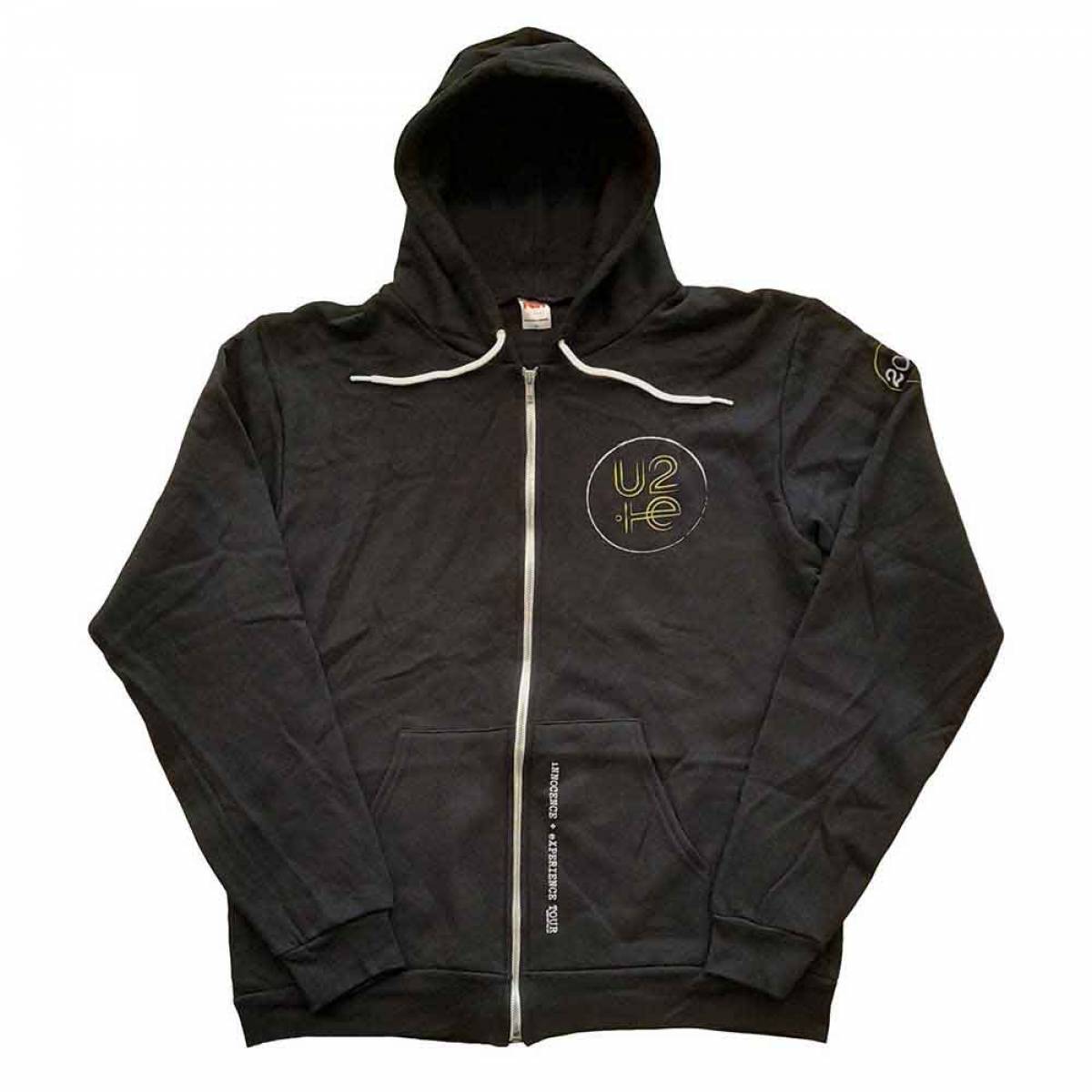 【予約商品】U2 Unisex Zipped Hoodie: Logo 2015 (Black) (Ex-Tour) (XX-Large) - BLACK