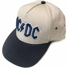 【予約商品】AC/DC Unisex Snapback Cap: Navy Logo (Black & Sand) - BLACK & SAND