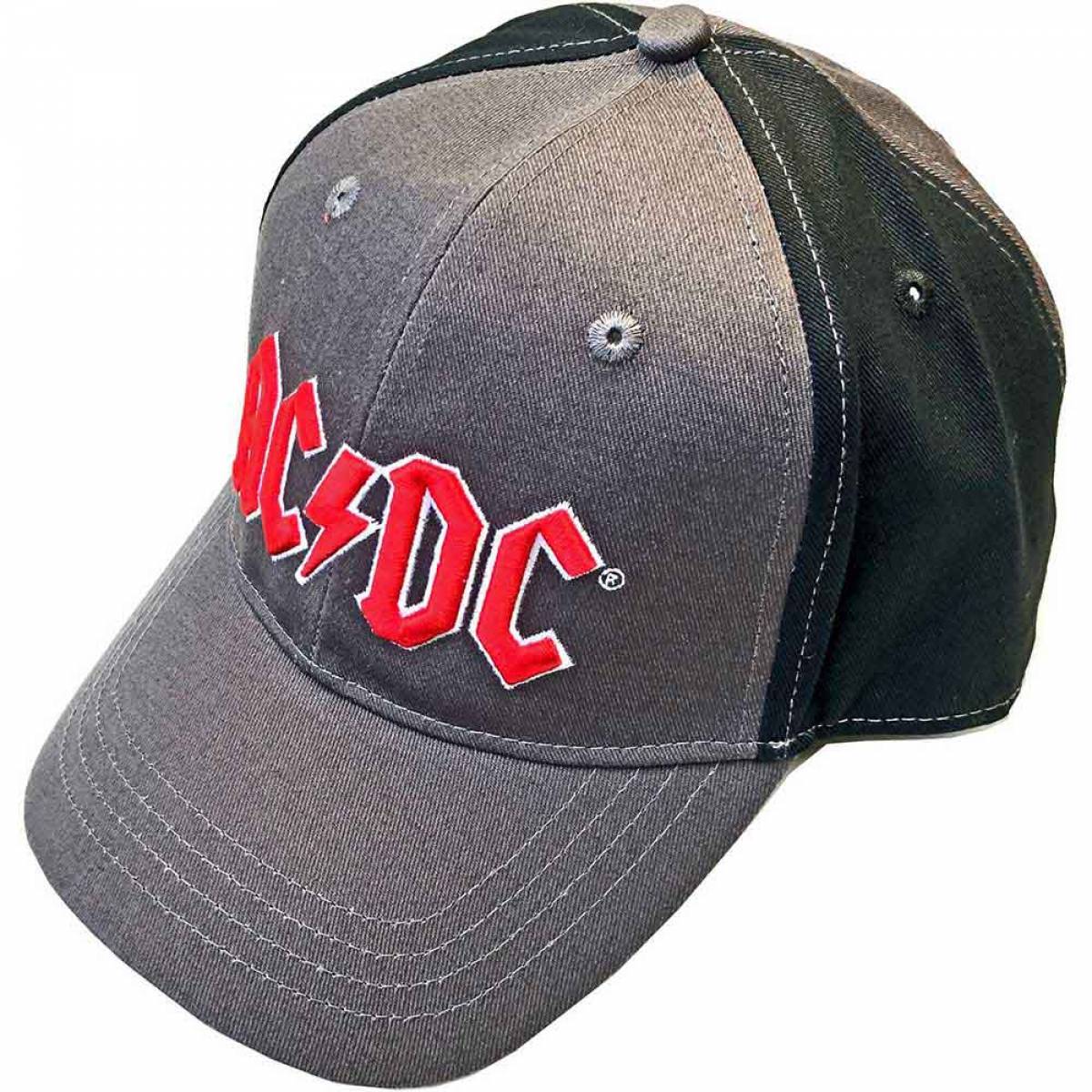 【予約商品】AC/DC Unisex Baseball Cap: Red Logo (Charcoal Grey & Black) (2-Tone) - CHARCOAL GREY & BLACK