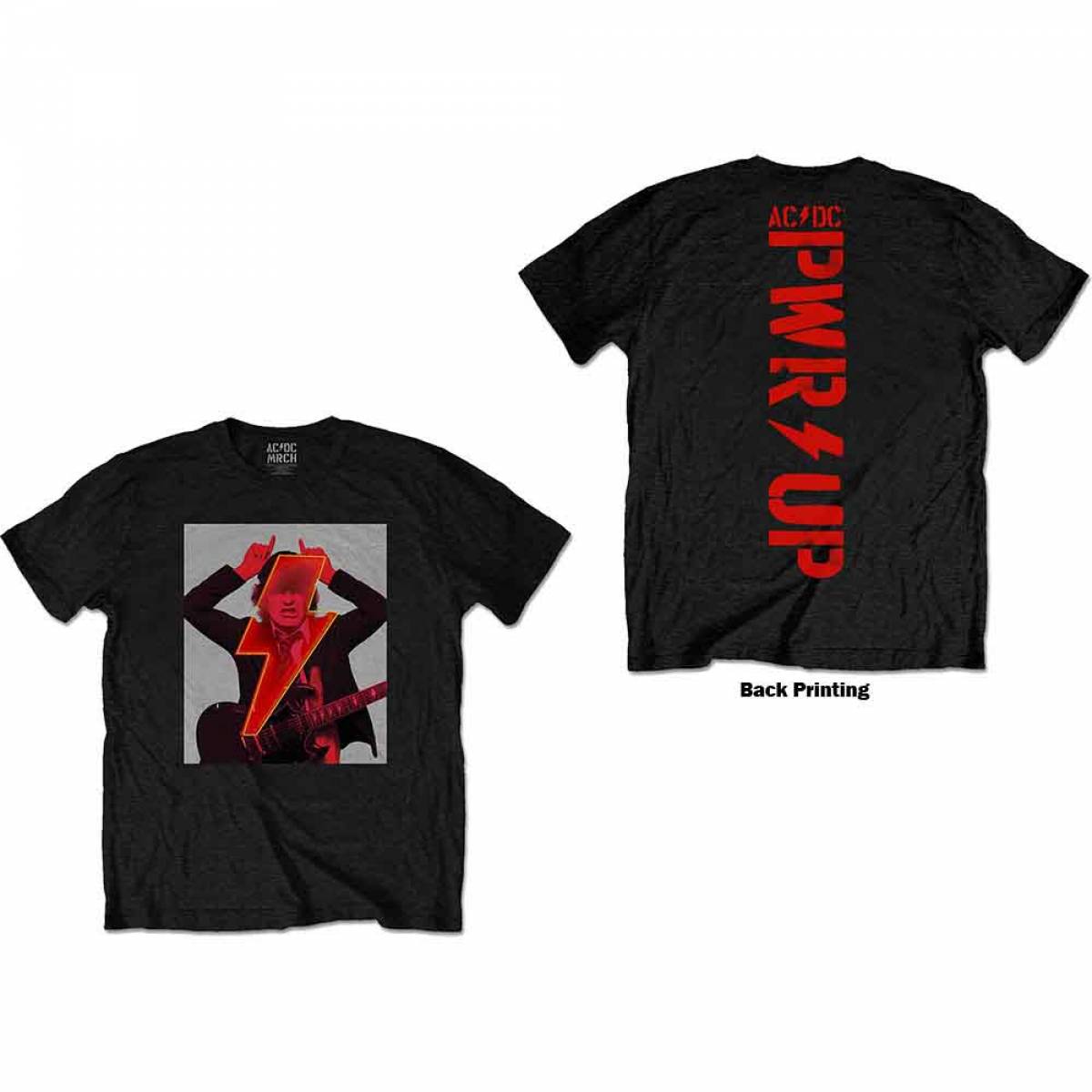 【予約商品】AC/DC ユニセックスTシャツ: Angus Finger Horns (Back Print)