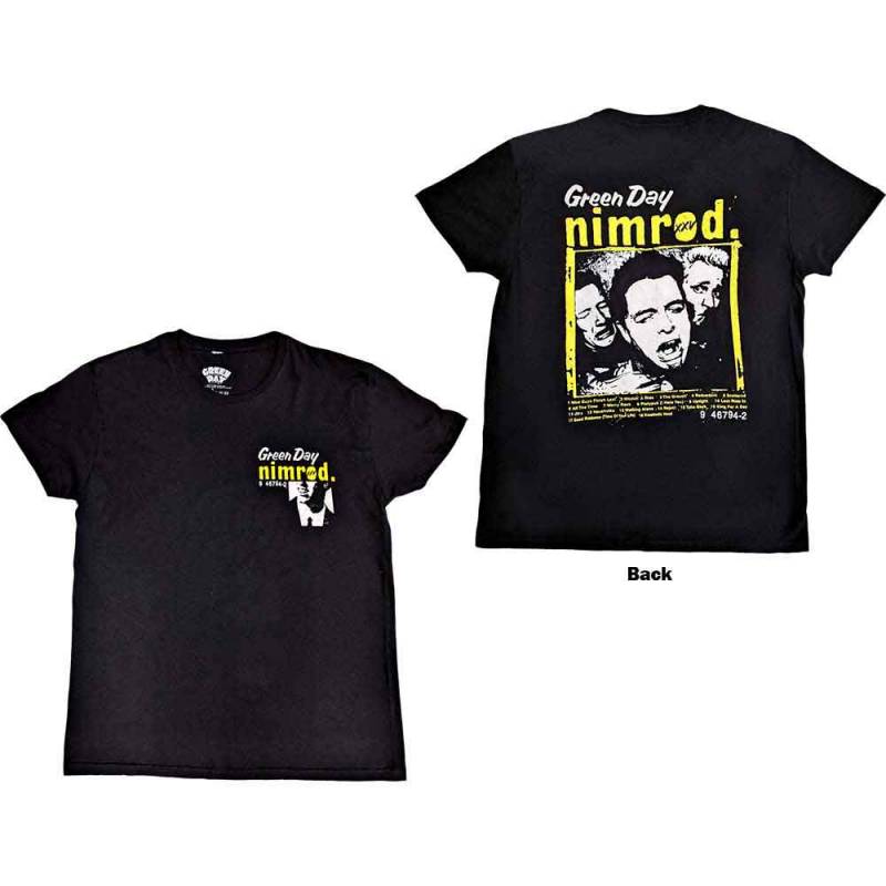 【予約商品】GREEN DAY バンドTシャツ ユニセックス: Nimrod Breast Print (Black) (Back Print) - BLACK