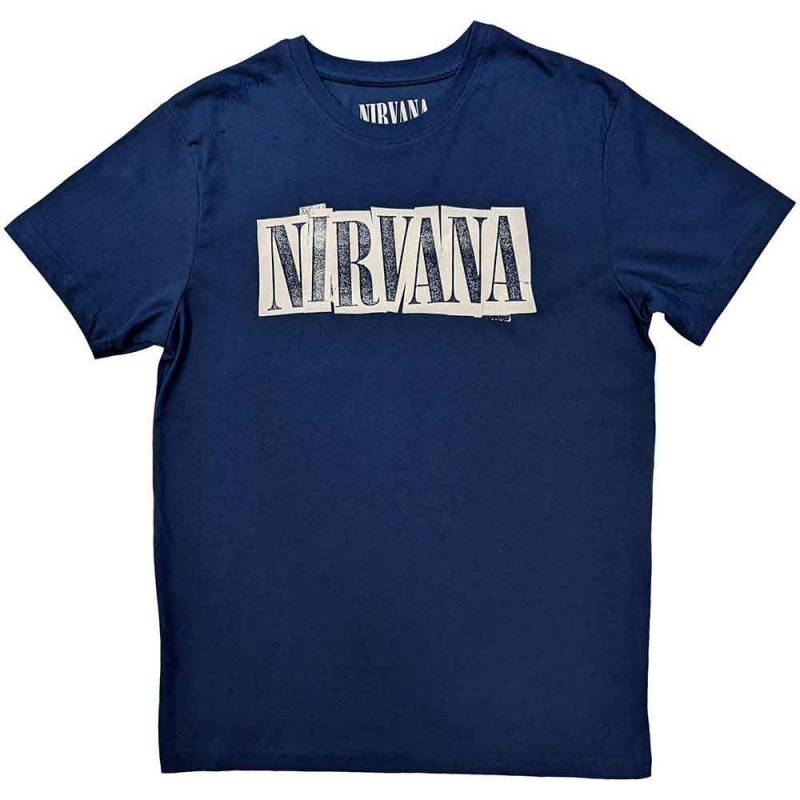 【予約商品】NIRVANA バンドTシャツ ユニセックス: Box Logo (Denim Blue)
