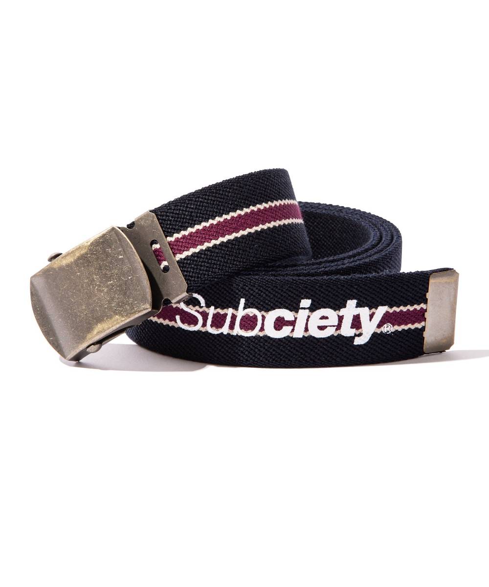 Subciety (サブサエティ) CAUCHO BELT - NAVY/BURGUNDY